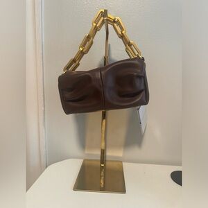 Brandon Blackwood Mini Valentina: DARK BROWN LEATHER W/ BRASS HARDWARE